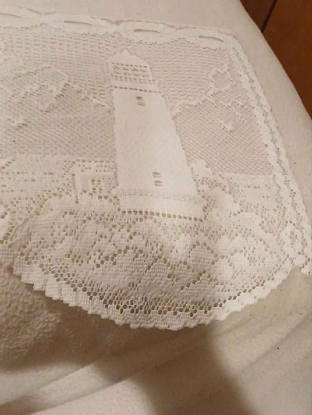 Heritage Cream Lace Lighthouse Curtain Panel